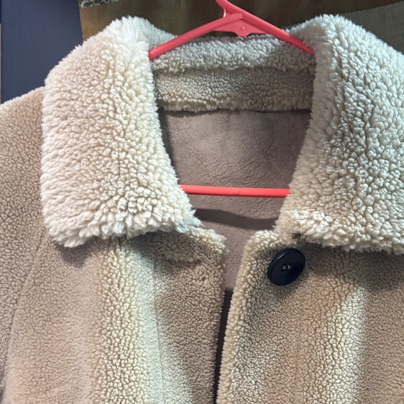Women's Tan Sherpa Coat - Picture 2 of 5